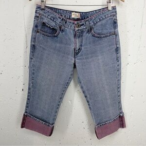 Levi’s Size 9 Ted Trim Wide Leg Cuff Crop Stretch Jeans